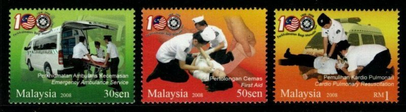 MALAYSIA SG1487/9 2008 CENTENARY OF ST JOHN AMBULANCE MNH