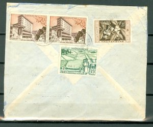 MADAGASCAR 1958 NICE REGISTERED AIR COVER TO MARSEILLE