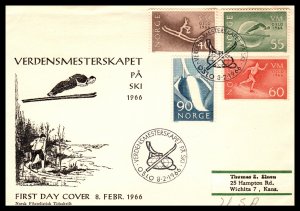 Norway 537-540 Skiing Typed FDC