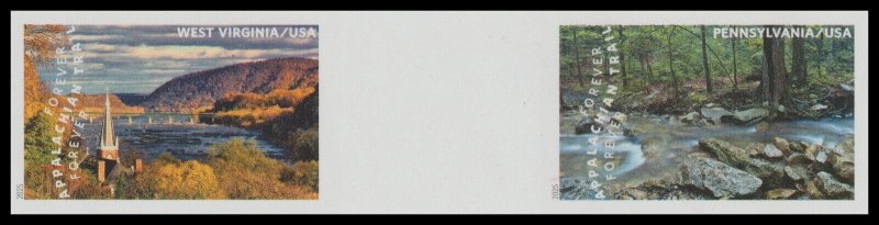 US 5960p Appalachian Trail imperf NDC vert gutter pair set 5x2 MNH 2025