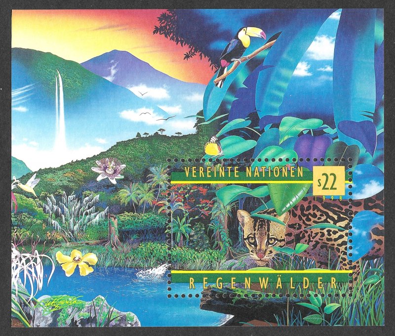 MNH 1998 United Nations-Vienna Rain Forests Souvenir Sheet, Scott #241**