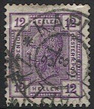 AUSTRIA 1907  Sc 93  12h  Used VF KAPLITZ / KAPLICE Czech postmark/cancel