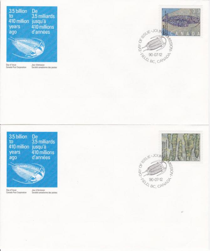 Canada # 1279-1282, Cacheted First Day Covers, Fossils