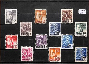 E0062 Germany stamps selection famous people historical figures Baden 1947