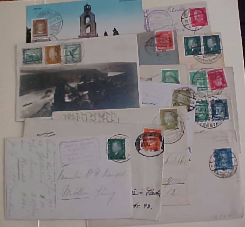 GERMAN  13 DIFF. FANCY CANCELS COVERS/CARDS 1924-1933