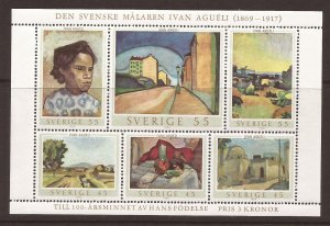 Sweden MNH S/S 821 Paintings By Ivan Agueli 1969