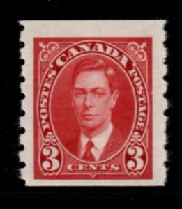 Canada Sc 240 1937 3c carmine G VI coil stamp mint NH