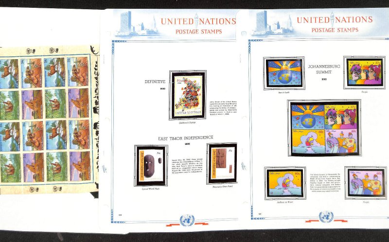 United Nations Stamp Collection in White Ace Album, Mint NH, 2002-2005