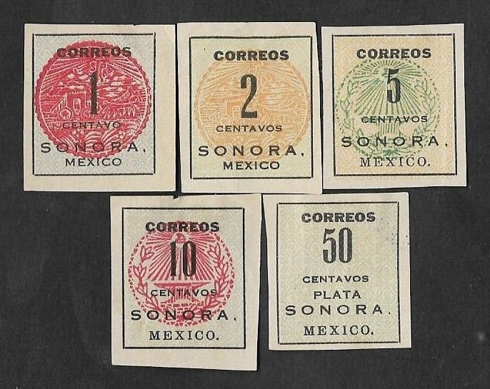 SE)1914 MEXICO, FROM THE SONORA SERIES 1C SCT394, 2C SCT395, 5C SCT407, 10C SCT4