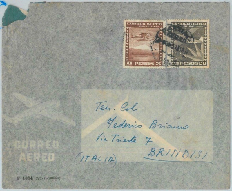 81520 - CHILE - POSTAL HISTORY -   AIRMAIL  COVER to ITALY  1953