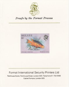 BELIZE 1984 MARINE LIFE imperf on FORMAT INT PROOF CARD