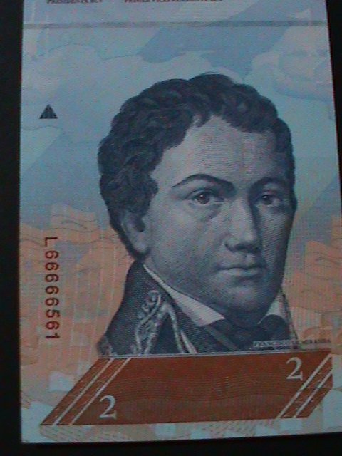 ​VENEZUELA-2012 -CENTRAL BANK-$2 LOVELY DOLPHIN- POLYMER NOTE-UNC-VF-WATER MARK