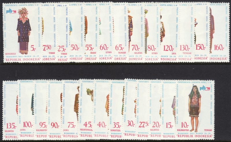 1974 Indonesia Costumes complete set of 26 MNH Sc# 863 / 888 CV $91.05