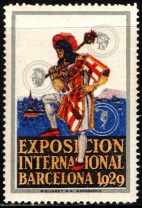 1929 Spain Poster Stamp Barcelona International Exhibition