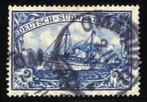 German Colonies, German South West Africa #32 Cat$72.50, 1911 2m blue, used