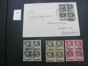 SWITZERLAND 1914-1930 USED BLOCKS + COVER VF/XF  (188)