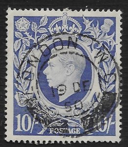 Great Britain #251A 10sh King George VI ~ Used