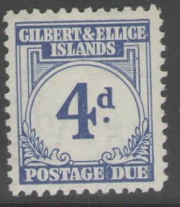 GILBERT & ELLICE IS. SGD4 1940 4d BLUE MTD MINT