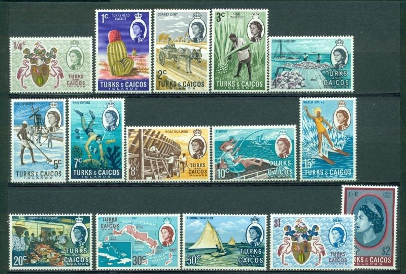 Turks & Caicos Islands Scott #217-230 MNH Maps Flora Fauna with 1/4 c CV$20+