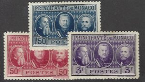 Monaco SC#100-102 Mint F-VF SCV$7.50...Great Opportunity!