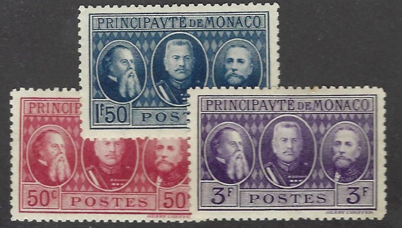 Monaco SC#100-102 Mint F-VF SCV$7.50...Great Opportunity!