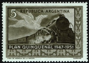 Argentina #595  MNH - Pegasus and Train (1951)