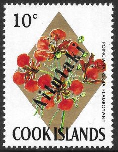 Aitutaki Scott 42 MNH 10c Cook Island Overprinted Flower Issue of 1972