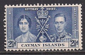 Cayman Islands 1937 KGV1 2 1/2d Coronation MH SG 114 ( M791 )