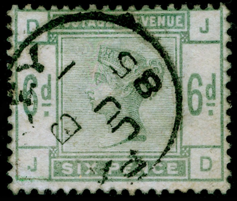 SG194, 6d dull green, FINE USED, CDS. Cat £240. JD 