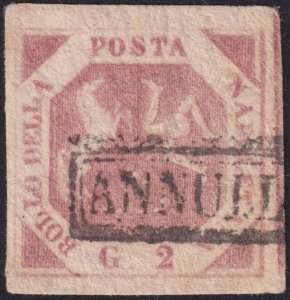 Two Sicilies - Naples 1858 #3 fvf u 2g Pale Lake