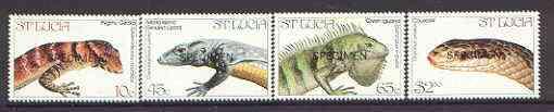 St Lucia 1984 Endangered Wildlife set of 4 opt'd SPECIMEN...