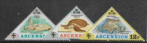 ASCENSION SG171/3 1973 TURTLES SET MNH