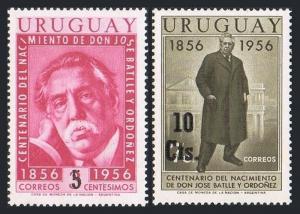 Uruguay 626-627 bl./4,MNH.Mi 808-909. Jose Batlle y Ordonez,President.New value.