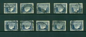 Southern Rhodesia #20 (3p falls) F-VF used x 10 stamps CV $125.00