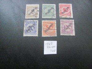 GERMANY USED 1923 MI. 99-104 OFFICIAL SET 16 EUROS VF/XF  (128)