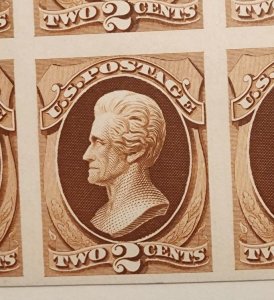 1870-71 2c red-brown Jackson M/NG/NH imperf Plate Proof block of (8) SC146P3