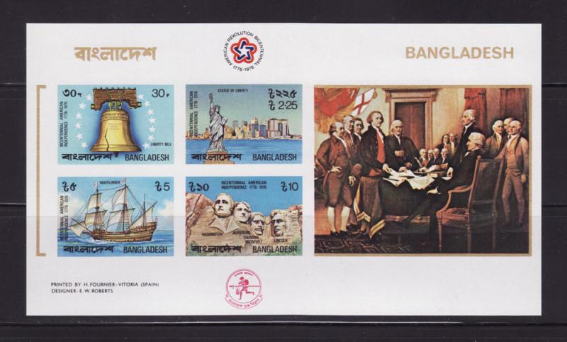 Bangladesh 114a Imperf Set MNH American Bicentennial (B)