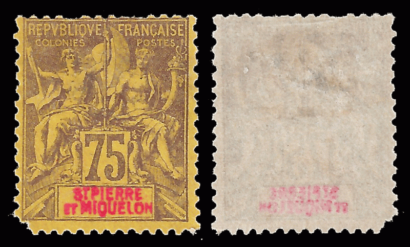 St Pierre et Miquelon 1892 Sc 77 mng vg