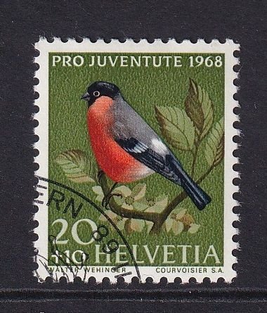Switzerland  #B379 cancelled  1968  Pro Juventute  birds  20c
