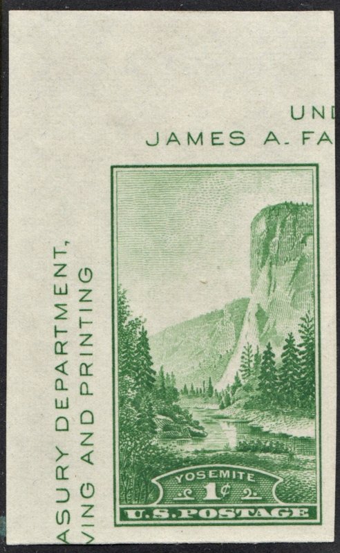 SC#769a 1¢ Yosemite Souvenir Sheet Single (1935) NGAI