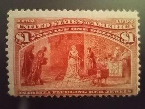 *REDUCED* Sc# 241 MNH  1893 Colombian Issue $1 salmon
