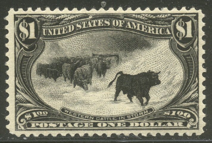 U.S. #292 CHOICE Mint VF NH w/ Cert - 1898 $1.00 Trans-Mississippi