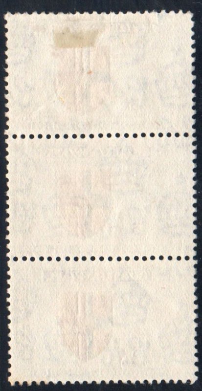 Sarawak Sc 194 1950 $5 George VI & Seal stamp strip of 3 mint