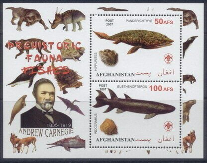 2007 prehistoric fauna fishes andrew carnegie #1 2 values scouts emblem 