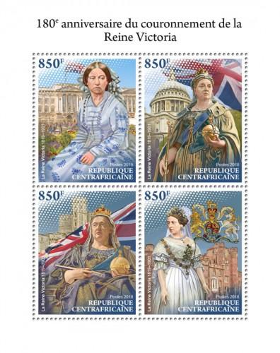 C A R - 2018 - Queen Victoria Coronation - Perf 4 High Value Sheet - M N H