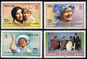 Belize 757-760, MNH, 85th Birthday of Queen Mother