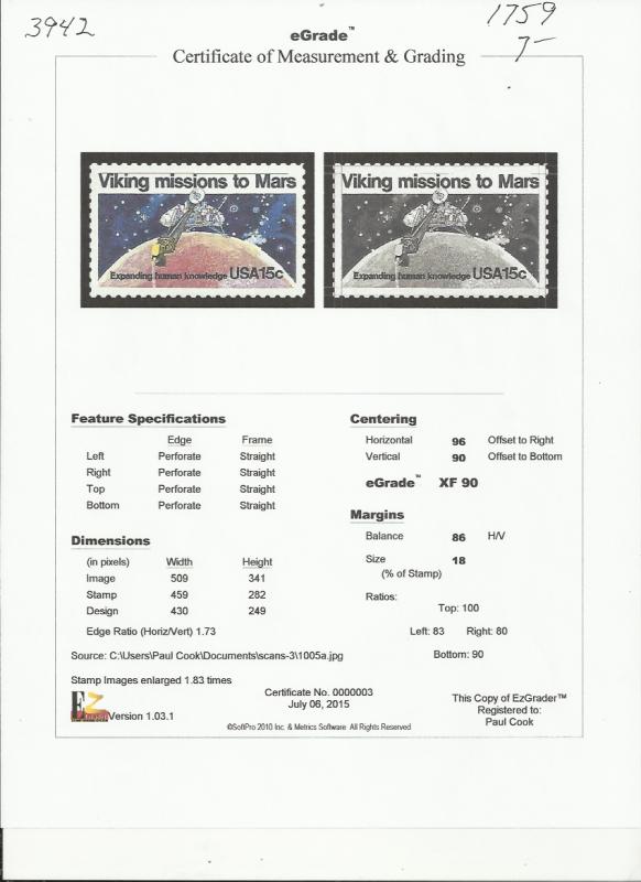 # 1759 MINT NEVER HINGED VIKING MISSIONS TO MARS XF+