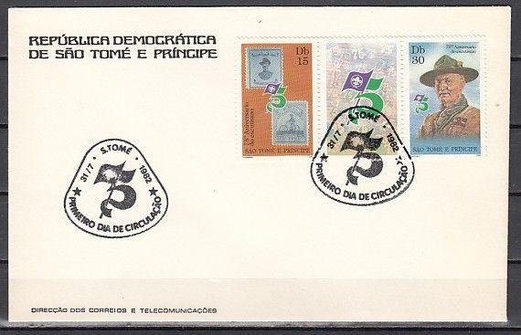 St.Thomas, Scott cat. 658-659. Scout issue with Label on a First day cover