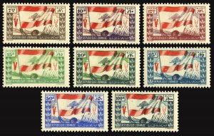 Lebanon 189-196,C101-C106,MNH. WW II-Victory,1st Ann.1946.Soldiers,Bir Hacheim.