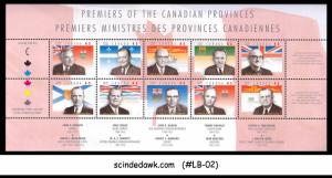 CANADA - 1998 PREMIERS OF THE CANADIAN PROVINCES SHEET 10V MINT NH